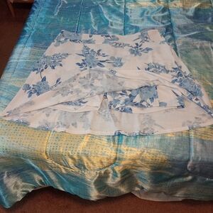 Floral Blue and White Skirt